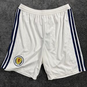 Adidas Youth White Scotland National Team Shorts Football Soccer Size Large NWT